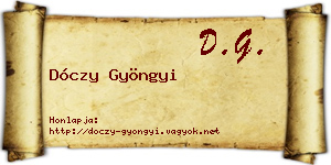 Dóczy Gyöngyi névjegykártya