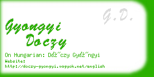 gyongyi doczy business card