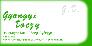 gyongyi doczy business card
